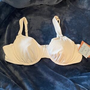 Shade & Shore Women's WHITE bikini 👙 TOP ONLY NWT 38C